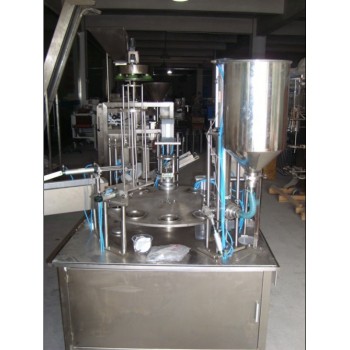 LSRV-900A Llenadora y Selladora Automática Rotativa de Vasos y Copas con Sello de Aluminio ( Envases de Yogurt, Jugos, Gelatina,...) 