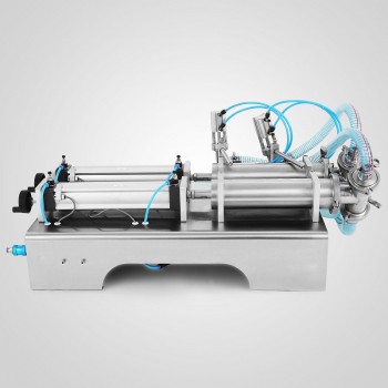 LSSL-1000D Llenadora Dosificadora Volumétrica Neumática Semi-Automática Doble de Piston de Productos Líquidos y Semi-Líquidos [80-1000ml]