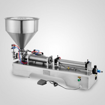 LSP-1000 Llenadora Dosificadora Volumétrica Neumática Semi-Automática de Piston con Tolva de Productos Líquidos, Viscosos y Pastosos [100-1000ml]