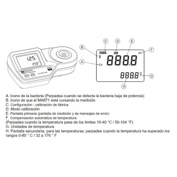 MA871 Refractormetro Digital Medidor de Azúcar de 0 a 85% Brix con ATC Corrección Automática de Temperatura